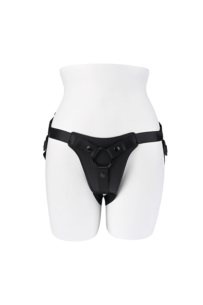 Gender X - Pleasure Harness Faux Leather Strap-On - Black - Stag Shop