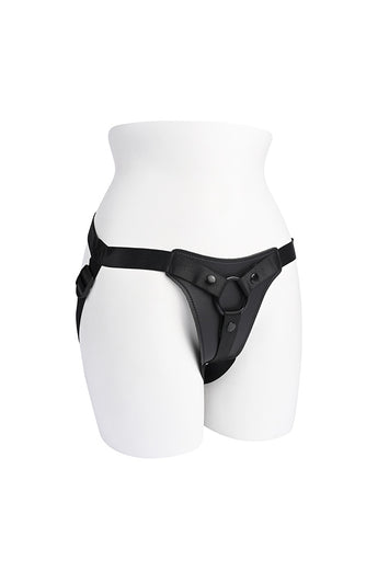 Gender X - Pleasure Harness Faux Leather Strap-On - Black - Stag Shop