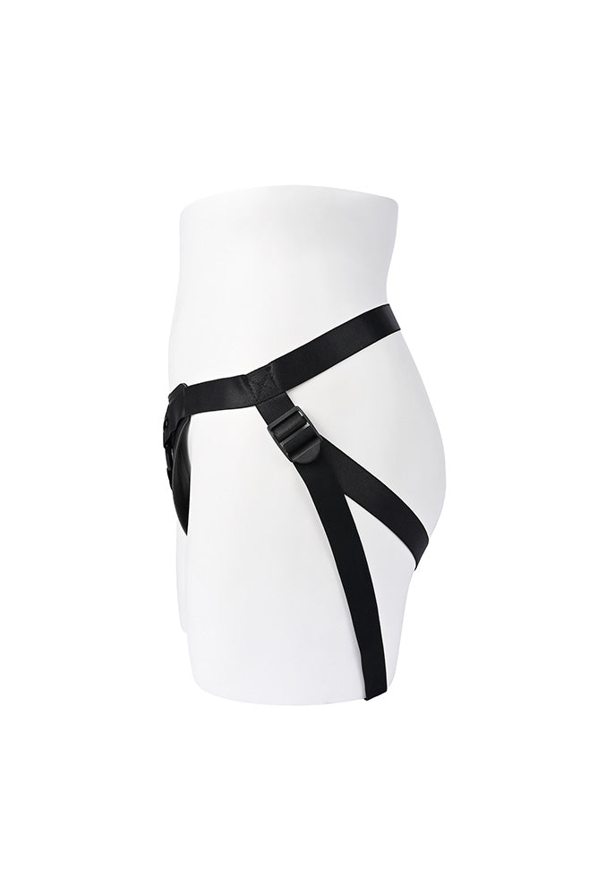 Gender X - Pleasure Harness Faux Leather Strap-On - Black - Stag Shop