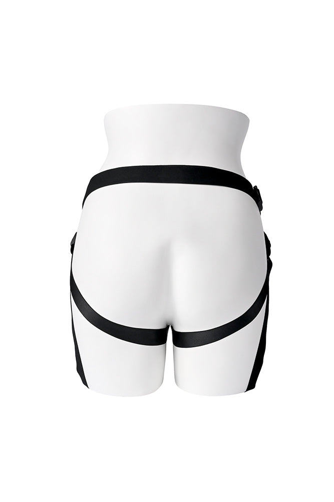 Gender X - Pleasure Harness Faux Leather Strap-On - Black - Stag Shop