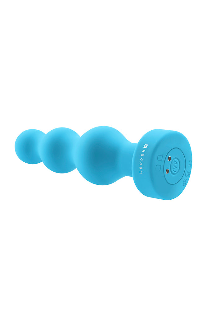 Gender X - Plugged Up Vibrating Beaded Anal Plug - Blue - Stag Shop