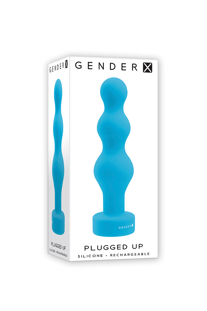 Gender X - Plugged Up Vibrating Beaded Anal Plug - Blue - Stag Shop