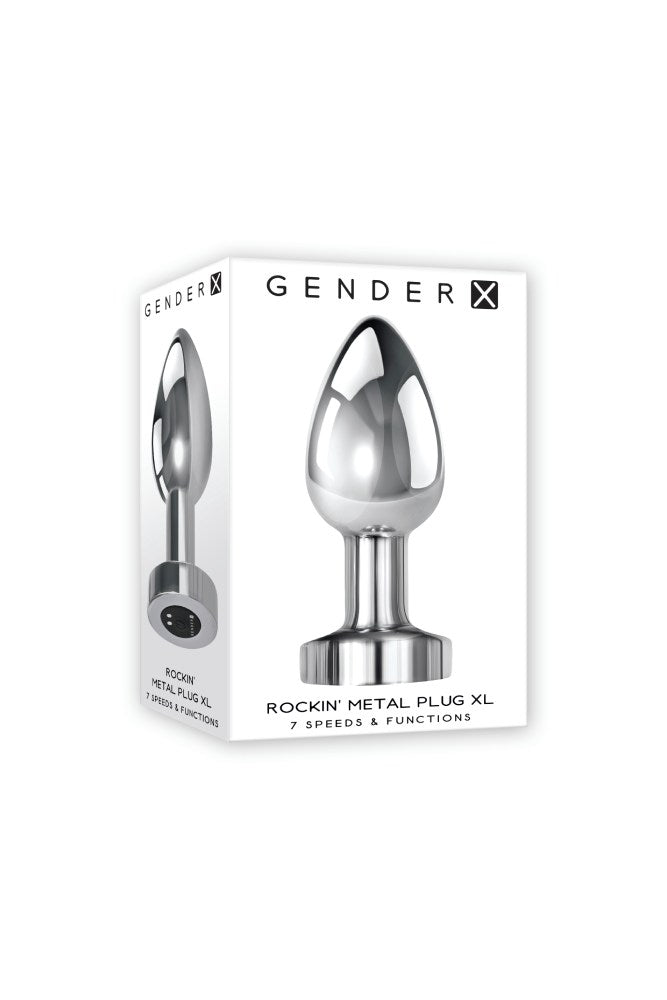 Gender X - Rockin Vibrating Metal Plug - Assorted Sizes - Silver - Stag Shop
