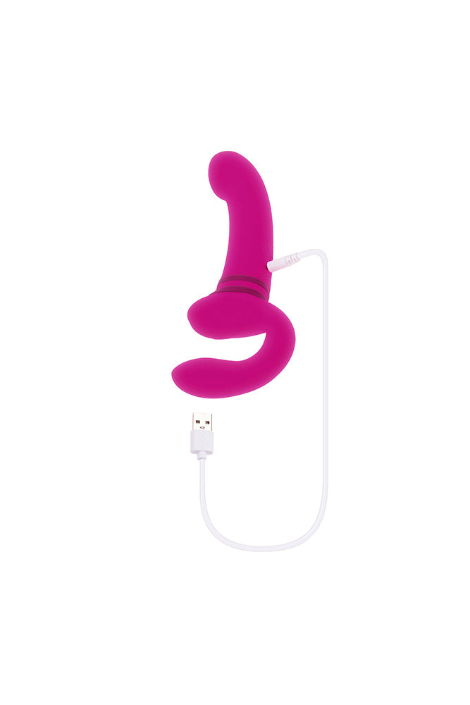 Gender X - Sharing Is Caring Vibrating Strapless Strap-On - Pink - Stag Shop