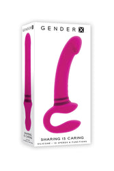 Gender X - Sharing Is Caring Vibrating Strapless Strap-On - Pink - Stag Shop