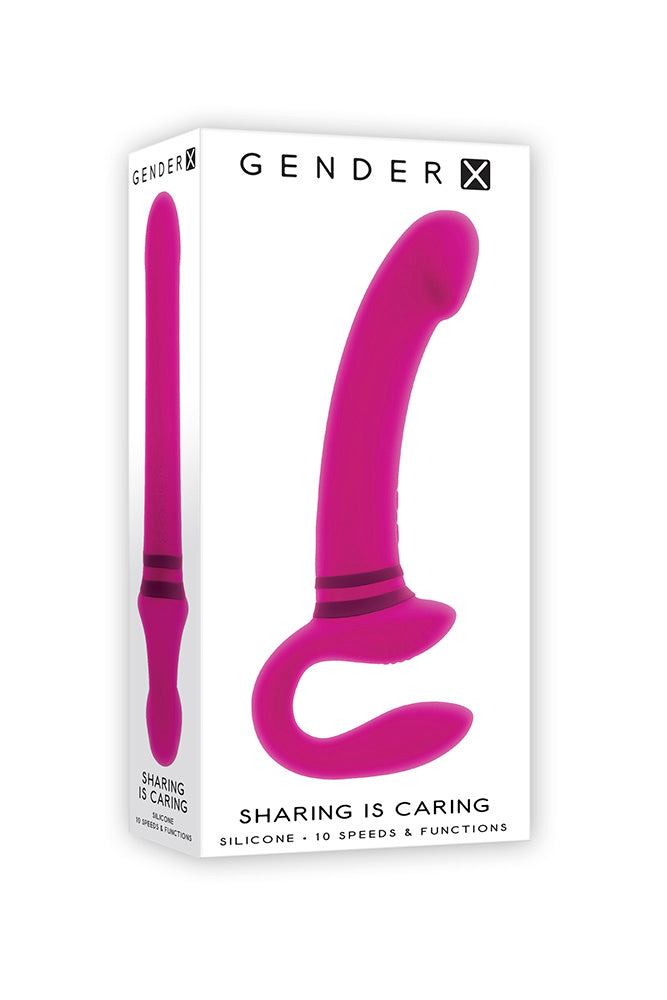 Gender X - Sharing Is Caring Vibrating Strapless Strap-On - Pink - Stag Shop