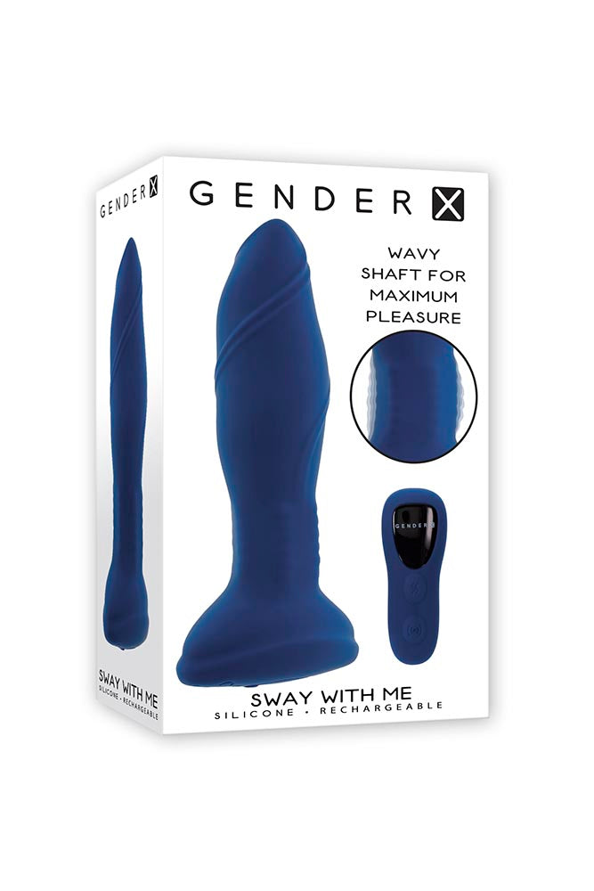 Gender X - Sway With Me Vibrating Butt Plug & Remote Control - Blue - Stag Shop