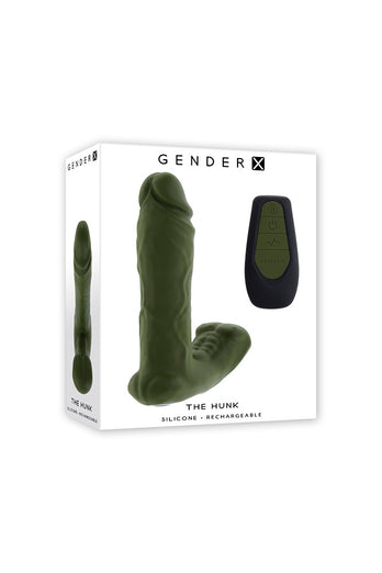 Gender X - The Hunk Thrusting Remote Control Vibrator - Green - Stag Shop