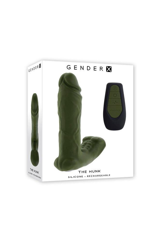 Gender X - The Hunk Thrusting Remote Control Vibrator - Green - Stag Shop