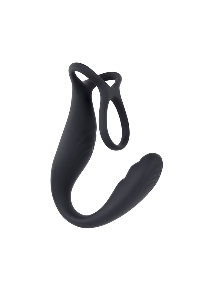 Gender X - The Wrangler Vibrating Prostate Probe & Cock Ring - Black - Stag Shop