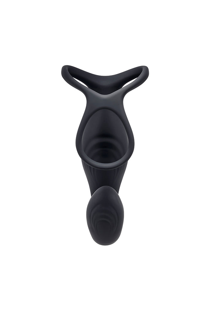 Gender X - The Wrangler Vibrating Prostate Probe & Cock Ring - Black - Stag Shop