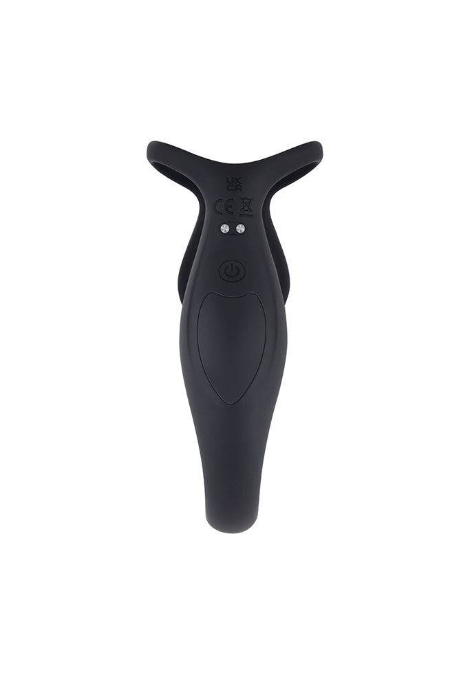 Gender X - The Wrangler Vibrating Prostate Probe & Cock Ring - Black - Stag Shop