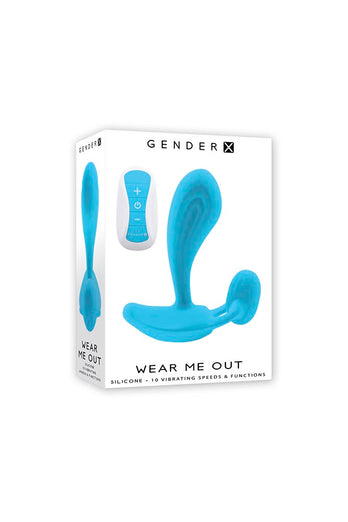 Gender X - Wear Me Out Vibrator with Remote Control - Blue - Stag Shop