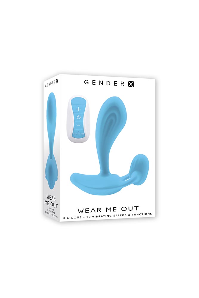 Gender X - Wear Me Out Vibrator with Remote Control - Blue - Stag Shop