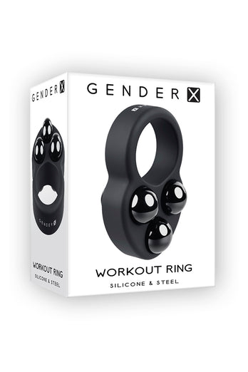 Gender X - Workout Ring Weighted Cock Ring - Black - Stag Shop