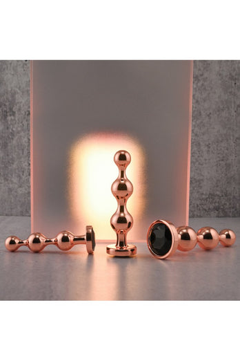 Gender X - Gold Digger Butt Plug Set - Rose Gold - Stag Shop