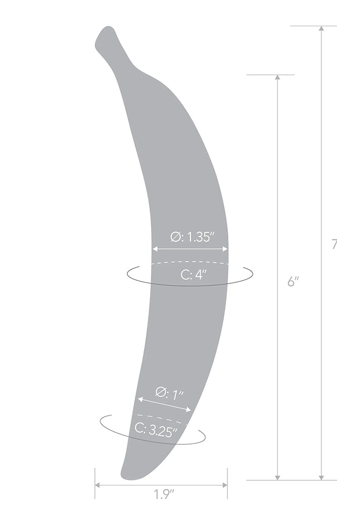 Gläs - Banana Joy 7" Glass Dildo - Stag Shop