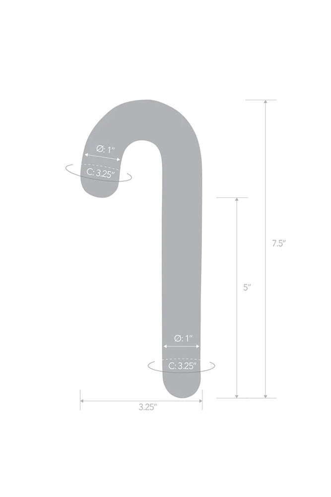 Gläs - Candy Cane Dream 7.5" Glass Dildo - Stag Shop