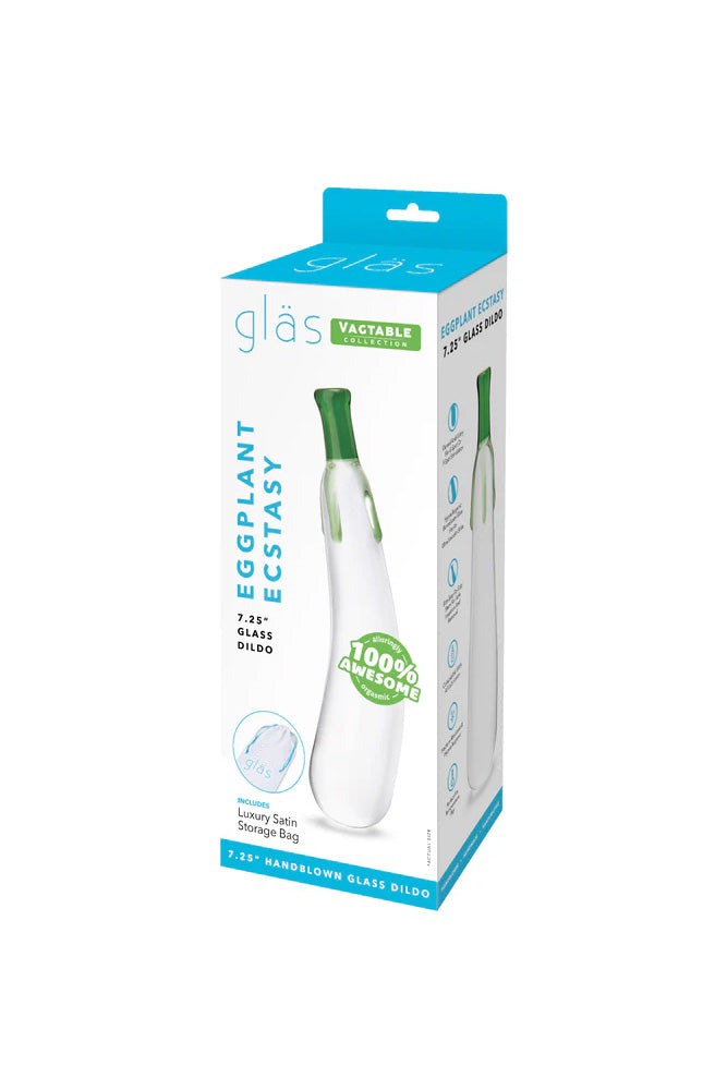 Gläs - Eggplant Ecstasy 7.25" Glass Dildo - Stag Shop