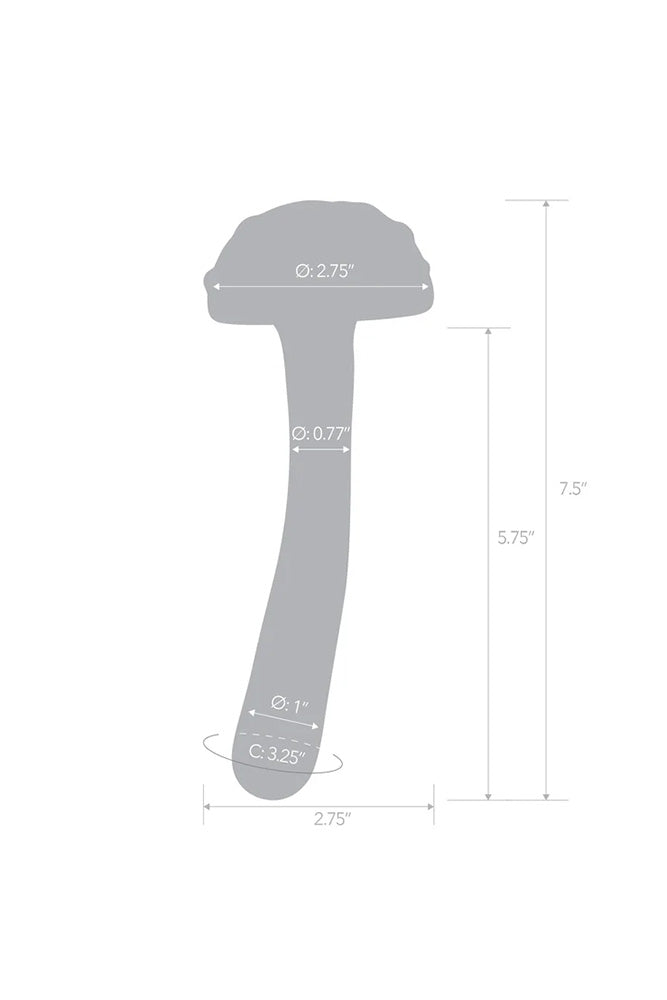 Gläs - Magic Mushroom 7.5" Glass Dildo - Stag Shop