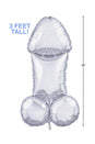Little Genie - Glitterati Disco Penis 3ft Mylar Balloon - Silver - Stag Shop