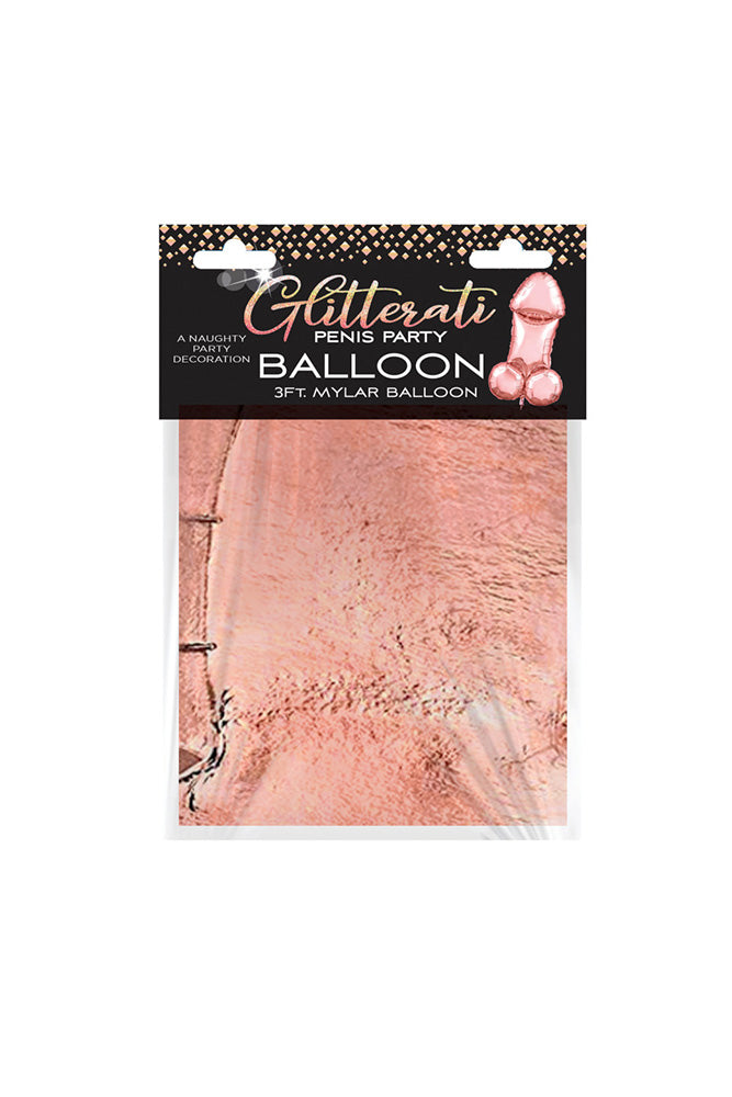Little Genie - Glitterati Disco Penis 3ft Mylar Balloon - Rose Gold - Stag Shop