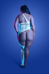 Fantasy Lingerie - Glow - Lights Get Low Asymmetrical Bodystocking & Panty - Stag Shop