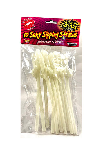 Forum Novelties - Glow in the Dark Penis Straws - 10 Pk - Stag Shop