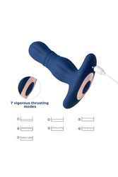 Honey Play Box - Agas Thrusting Butt Plug with Remote Control - Blue - Stag Shop