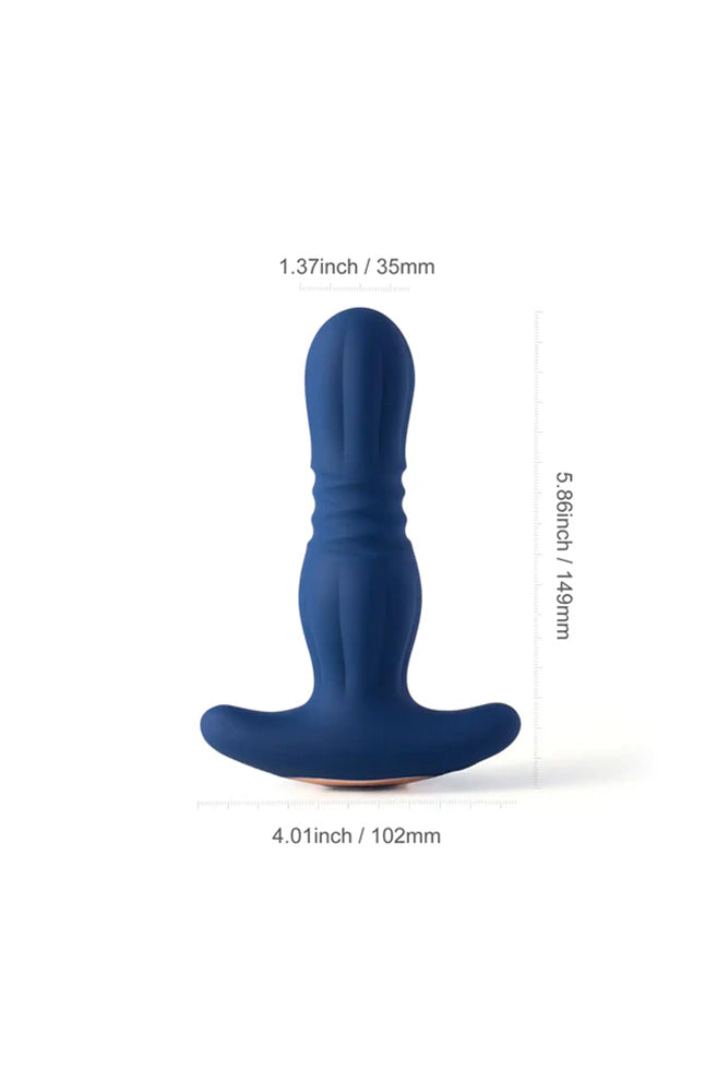 Honey Play Box - Agas Thrusting Butt Plug with Remote Control - Blue - Stag Shop