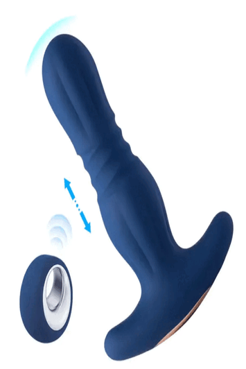 Honey Play Box - Agas Thrusting Butt Plug with Remote Control - Blue - Stag Shop