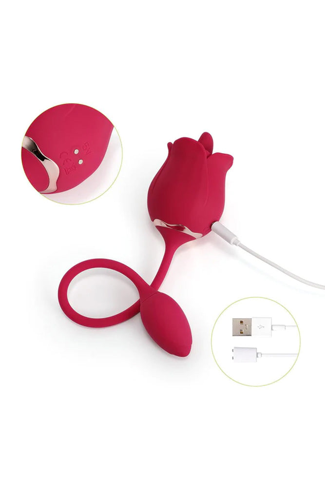 Honey Play Box - Fiona Licking Rose & Vibrating Egg - Red - Stag Shop