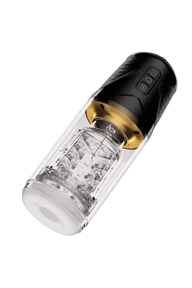 Honey Play Box - Gale Rotating & Thrusting Masturbator - Black/Clear - Stag Shop