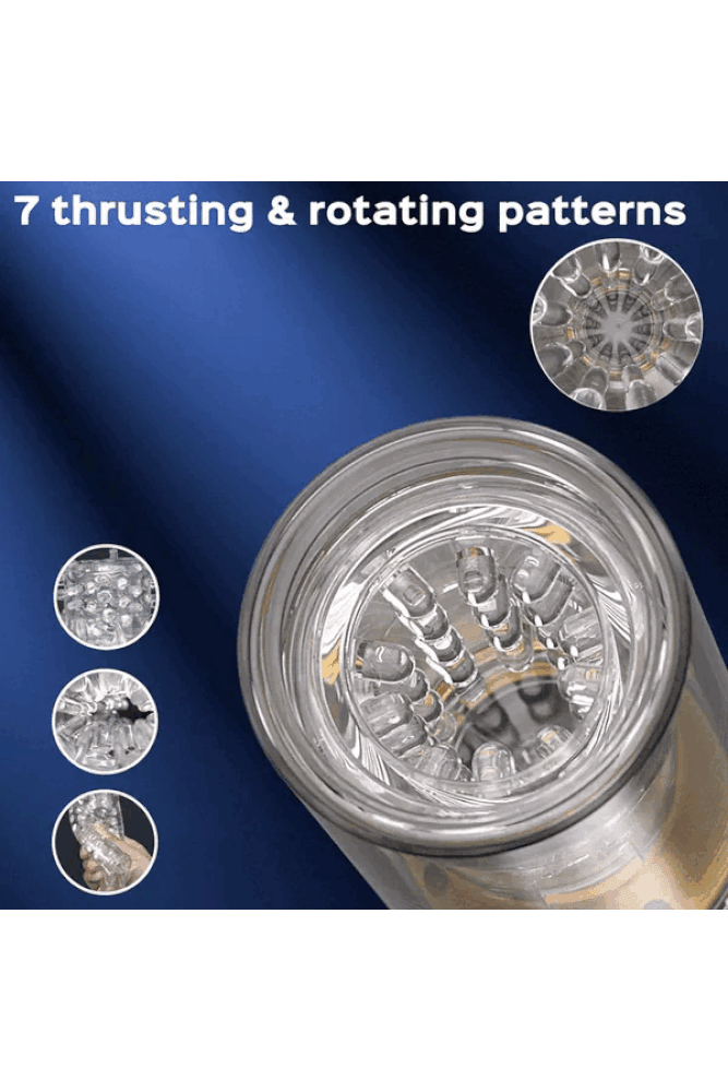 Honey Play Box - Gale Rotating & Thrusting Masturbator - Black/Clear | Stag Shop Honey Play Box - Gale Rotating & Thrusting Masturbator - Black/Clear | Stag Shop