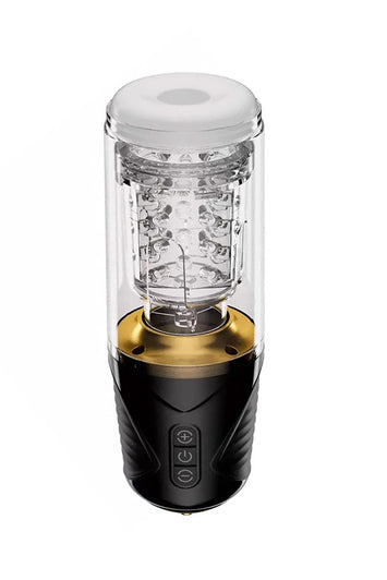 Honey Play Box - Gale Rotating & Thrusting Masturbator - Black/Clear - Stag Shop