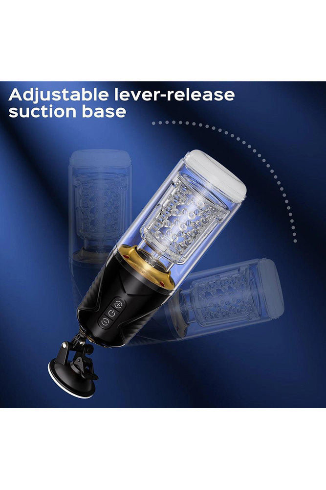 Honey Play Box - Gale Rotating & Thrusting Masturbator - Black/Clear | Stag Shop Honey Play Box - Gale Rotating & Thrusting Masturbator - Black/Clear | Stag Shop