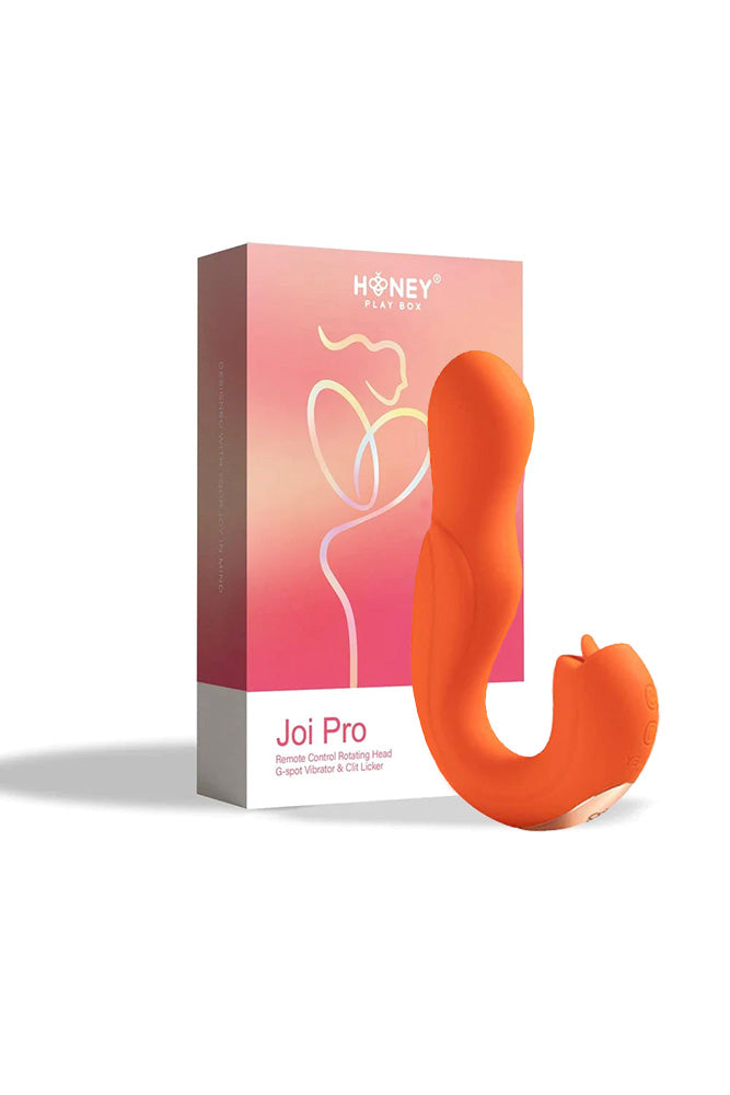 Honey Play Box - Joi Pro Rotating Head G-Spot Vibrator & Clit Licker with Remote Control - Orange - Stag Shop