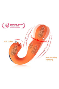 Thumbnail for Honey Play Box - Joi Pro Rotating Head G-Spot Vibrator & Clit Licker with Remote Control - Orange - Stag Shop