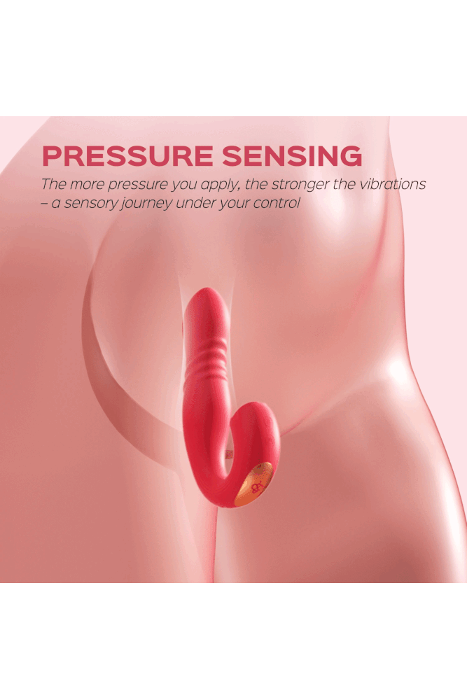 Honey Play Box - Joi Thrust 2 Dual Vibrator With Flickering Tongue - Red - Stag Shop