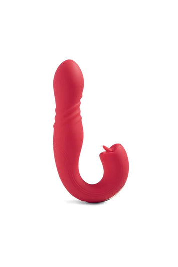 Honey Play Box - Joi Thrusting G-Spot Vibrator with Flickering Tongue & App Control - Red - Stag Shop