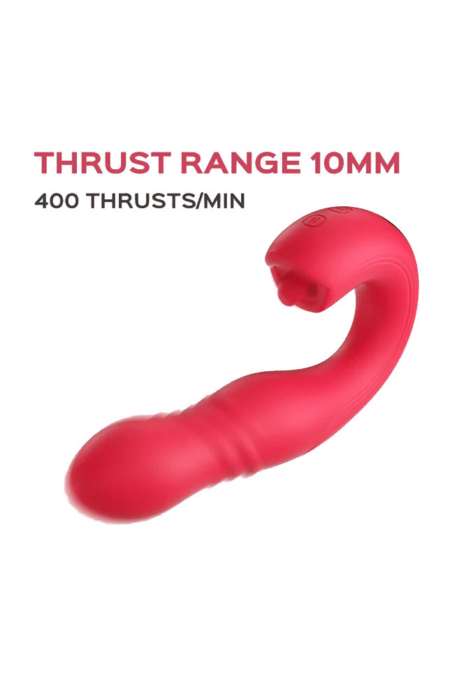 Honey Play Box - Joi Thrusting G-Spot Vibrator with Flickering Tongue & App Control - Red - Stag Shop