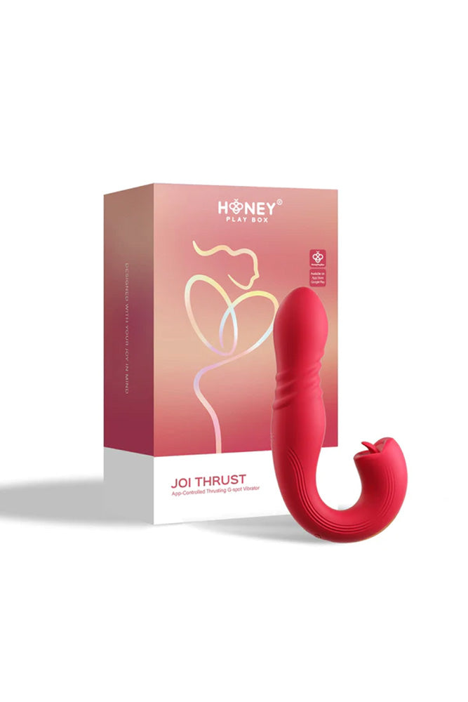 Honey Play Box - Joi Thrusting G-Spot Vibrator with Flickering Tongue & App Control - Red - Stag Shop