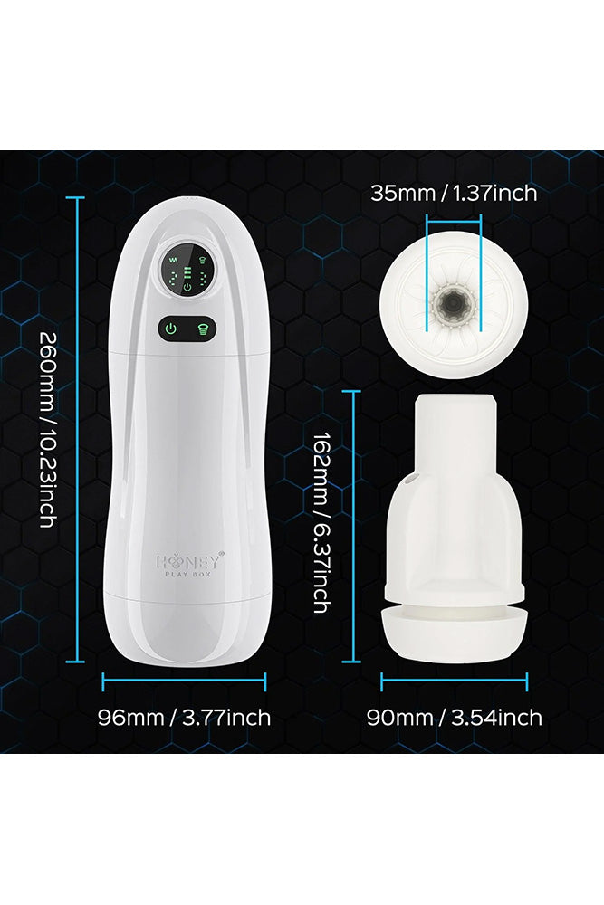 Honey Play Box - Kai 2 Vibrating & Sucking Stroker - White - Stag Shop