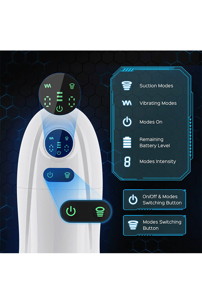 Honey Play Box - Kai 2 Vibrating & Sucking Stroker - White - Stag Shop