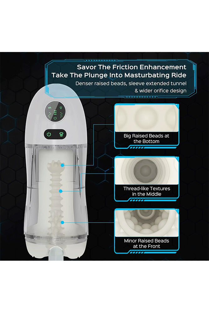 Honey Play Box - Kai 2 Vibrating & Sucking Stroker - White - Stag Shop