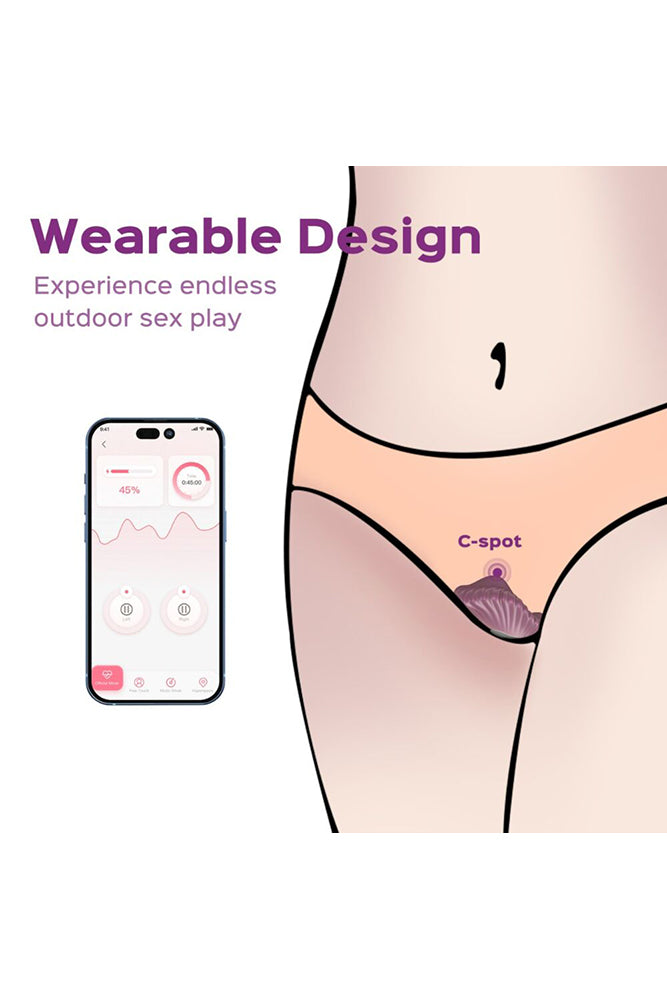 Honey Play Box - Pearl App-Controlled Magnetic Panty Vibrator - Purple - Stag Shop