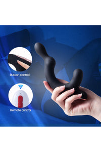 Thumbnail for Honey Play Box - Rocky Vibrating Prostate Massager with Remote Control - Black - Stag Shop