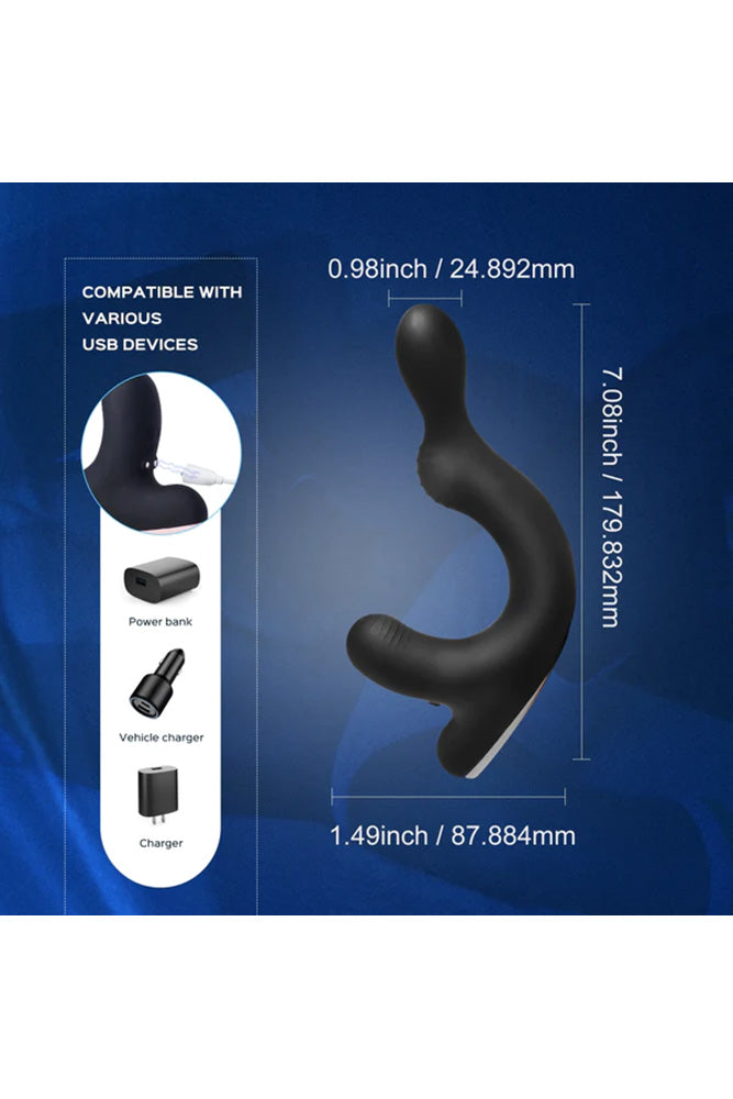 Honey Play Box - Rocky Vibrating Prostate Massager with Remote Control - Black - Stag Shop