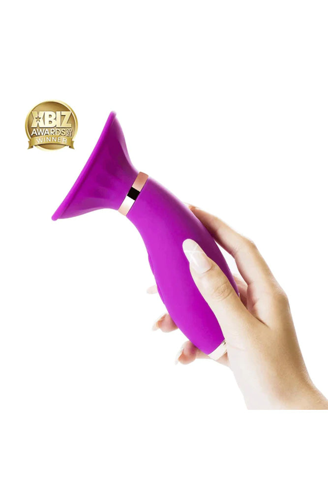 Honey Play Box - Seduction Suction Vibrator with Flickering Tongue - Purple - Stag Shop