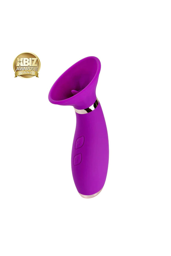 Honey Play Box Seduction Suction Vibrator with Flickering Tongue Purple